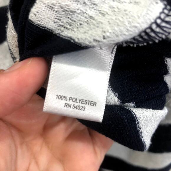 Banana Republic Striped Roll Tab Sleeve Nautical Blouse Size Medium - Picture 6 of 9